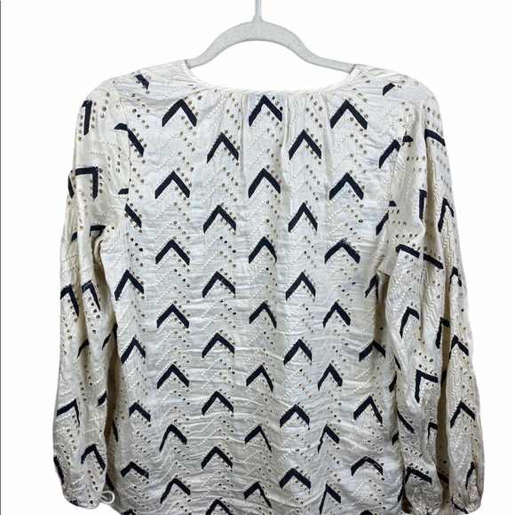 Anthropologie Eyelet Chevron Blouse - Picture 2 of 4